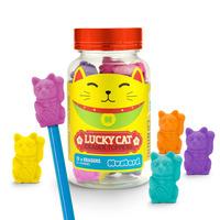 Mustard Lucky Cat Eraser Toppers