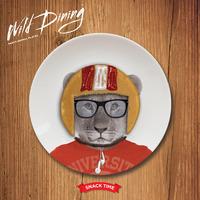 Mustard Wild Dining Lion Ceramic Small Size Dinner Plate
