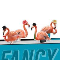 Mustard Fancy Flamingos Magnetic Bookmarks