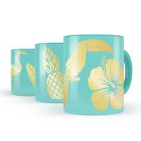 Mustard Tropical Transfers Metallic Mug Decals