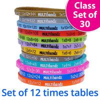 Multibandz Times Tables Wristbands CLASS SET of 30 packs