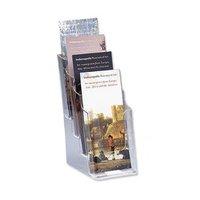 Multi-tier Literature Display Holder (1/3xA4) Clear for Wall or Desktop with 4 Pockets
