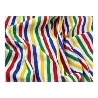 Multicoloured Stripe Print Polycotton Dress Fabric 15mm Stripes