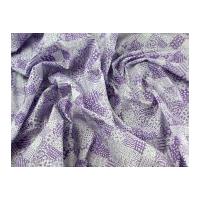 Multi Pattern Patchwork Print Polycotton Dress Fabric Purple