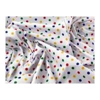 multicoloured spotty print polycotton dress fabric 7mm spots