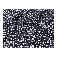 Multi Size Spot Print Viscose Dress Fabric Navy Blue