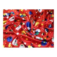 multi size spot printed satin dress fabric red