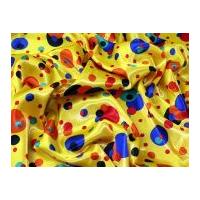 Multi Size Spot Printed Satin Dress Fabric Yellow