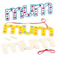 MUM Wooden Decorations (Pack of 4)