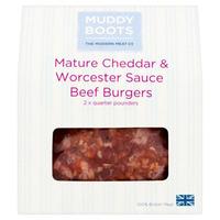 Muddy Boots Mature Cheddar & Worcester Sauce Burger 2 Pack