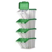 Multi Function Storage Container and Lid Green (1 x Pack of 4)