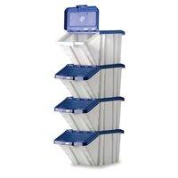 Multi Function Storage Container and Lid Blue (1 x Pack of 4)