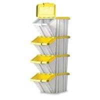 Multi Function Storage Container and Lid Yellow (1 x Pack of 4)