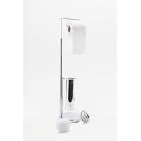 multi purpose toilet roll holder silver