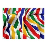 Multicoloured Stripe Print Polycotton Dress Fabric 25mm Stripes