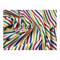 Multicoloured Stripe Print Polycotton Dress Fabric 7mm Stripes