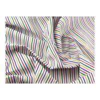 Multicoloured Stripe Print Polycotton Dress Fabric 2mm Stripes