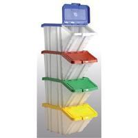 Multi Function Storage Container and Lid Mixed Colours 1 x Pack of 4