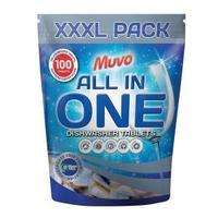Muvo Al in One Dishwasher Tablets Ref MDT100PF 1 x Pack of 100 Tablets