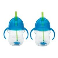 munchkin click lock 7 ounce weighted flexi straw cup 2 pack blue