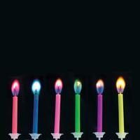 multi coloured colour flame candles