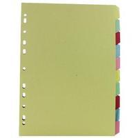 Multicoloured A4 10 Part Divider WX26082