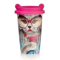 Mustard Reusable Travel Coffee Mug Cup - Coffee Crew Cat