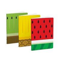 Mustard Pocket Notebook Note Pad - Assorted Fruit Designs Pack Of 3 Froot