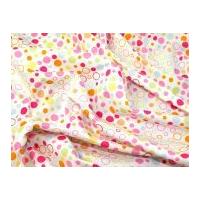 Multi Sized Spot Print Cotton Poplin Fabric White