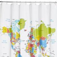Multicolour World Map Shower Curtain (L)2 M