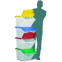 Multi Function Storage Container & Lid Mixed Colours (Pack of 4)