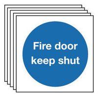 multi pack of 5 sign fire door keep shut80 x 80 vinyl