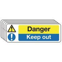 MULTI PACK OF 5 - SIGN DANGER KEEP OUT300 x 100 VINYL