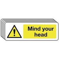 MULTI PACK OF 5 - SIGN MIND YOUR HEAD300 x 100 RIGID PLASTIC