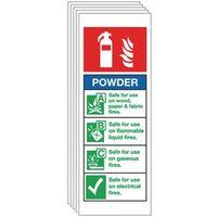 multi pack of 5 sign dry powder extinguisher75 x 210 vinyl