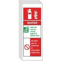 MULTI-PACK OF 5 - SIGN WATER EXTINGUISHER 75 x 210 RIGID PLASTIC