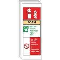 multi pack of 5 sign foam extinguisher 75 x 210 rigid plastic