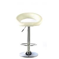 Murry Bar Stool In White Faux Leather With Chrome Base