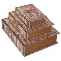 Multicoloured Elephant Book Boxes (Set of 3)