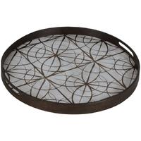 Multi Geometry Small Round Glass Tray