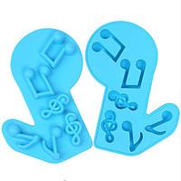 Music Notes Shape 3D Silicone Cake Molds DIY Kitchen Ice Cube Tray Chocolate Soap Molds Baking Tools Random Color