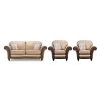 Murella Fabric Standard Back 3 Seater and 2 Armchair Suite Wheat