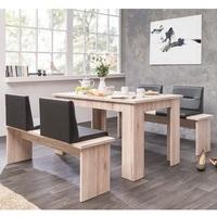 Munich Sorrento Oak Dining Table With Dining Benches And Seats