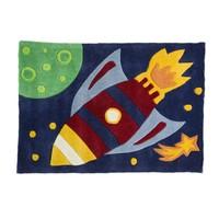 multi color rug kiddy play rocket print cool design for boys in polyes ...