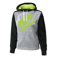 Musclepharm Men\'s Pull Over Hoodie - Grey/Black/Lime Green, Large