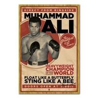 Muhammad Ali Vintage Poster Oak Framed - 96.5 x 66 cms (Approx 38 x 26 inches)