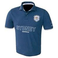 Mud and Glory Australia Basic Rugby Polo Shirt [blue]-Large