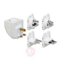 Multi-travel plug adapter set in white