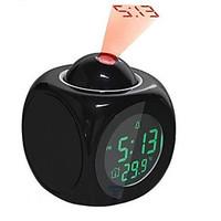 Multifunction LCD Talking Projection Alarm Clock Time Temp Display(Assorted Color)
