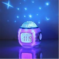 music starry star sky digital led projection projector alarm clock cal ...